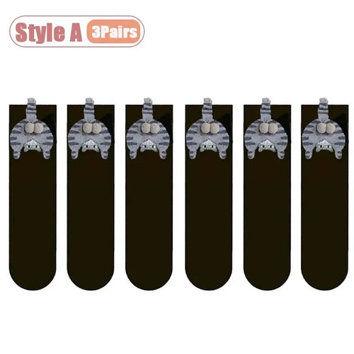Cozy Cartoon Cat Egg Couple Socks Mid-Calf Warm Winter Maternity Wear