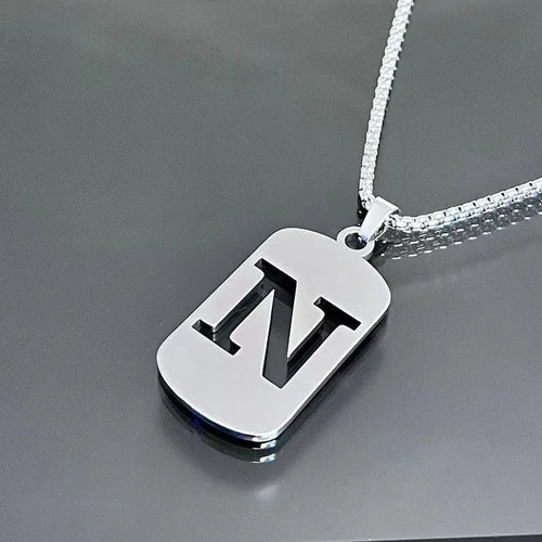 Stainless steel Men Women Pendant Necklace Hollow 26 Mother Without