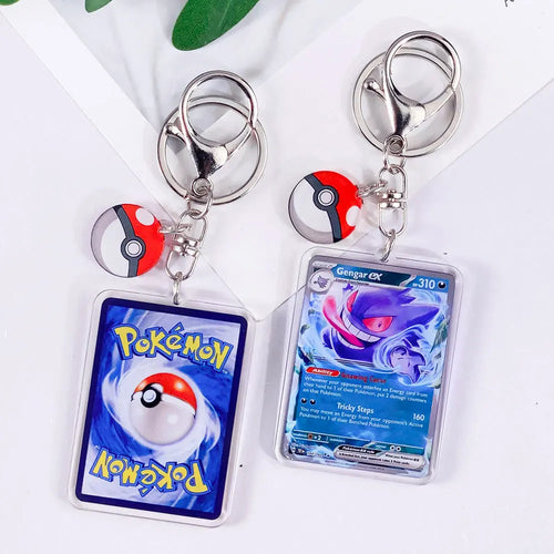 Pokémon Card Cute Acrylic Car Keychain Accessories Pikachu Charizard