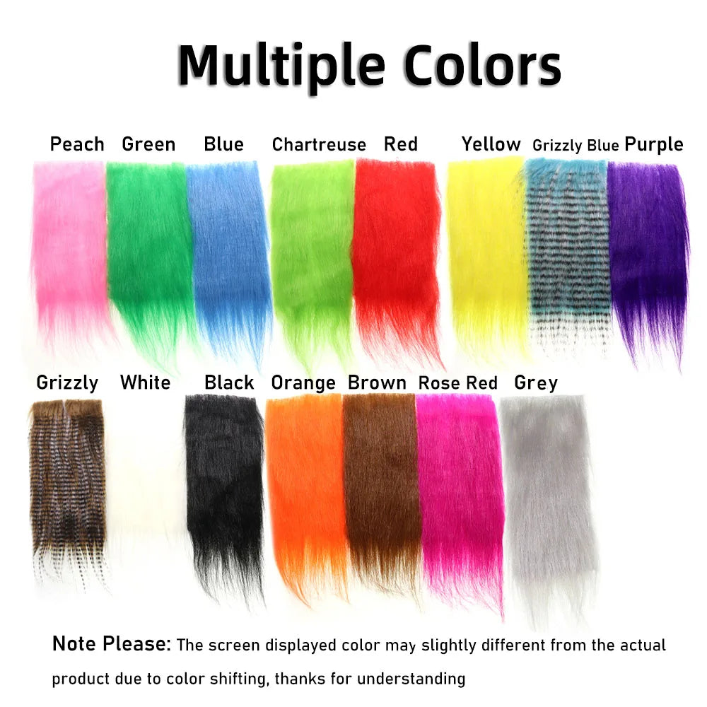 3PCS Fly Tying Artificial Synthetic Fluffy Fiber Long Hairy Craft Fur