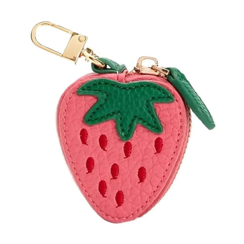Cute Fruit Shape Leather Coin Purse Mini Zipper Earphone Bag Keychain