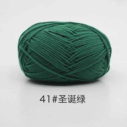 40-50g/Set 4ply Milk Cotton(80%) Knitting Yarn Needlework Dyed Lanas