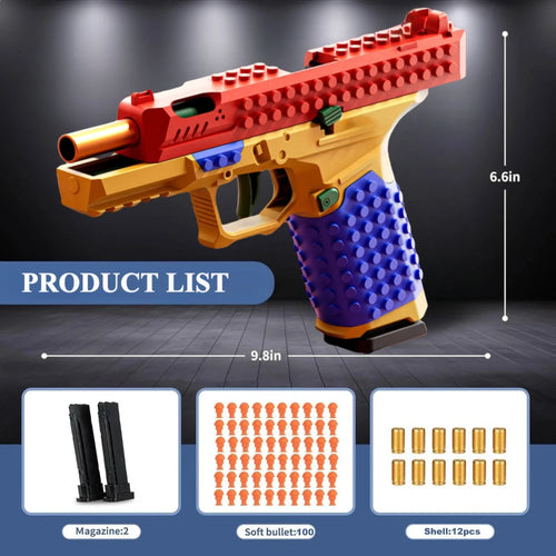 SIG17 Building Block Toy Gun Continuous Firing Blowback Soft Bullet