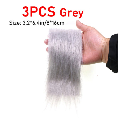 3PCS Fly Tying Artificial Synthetic Fluffy Fiber Long Hairy Craft Fur