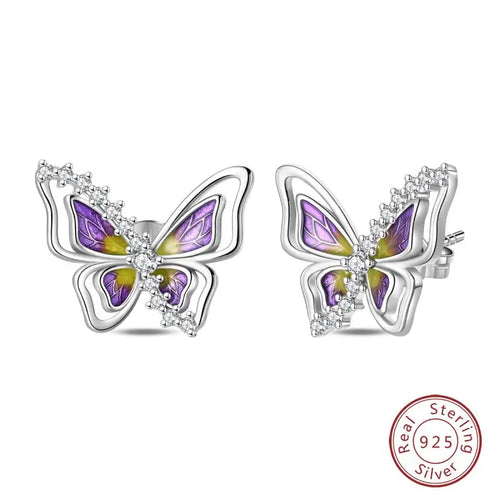 Hot 925 Sterling Silver Earrings Charm Simple Shining Lotus Zircon