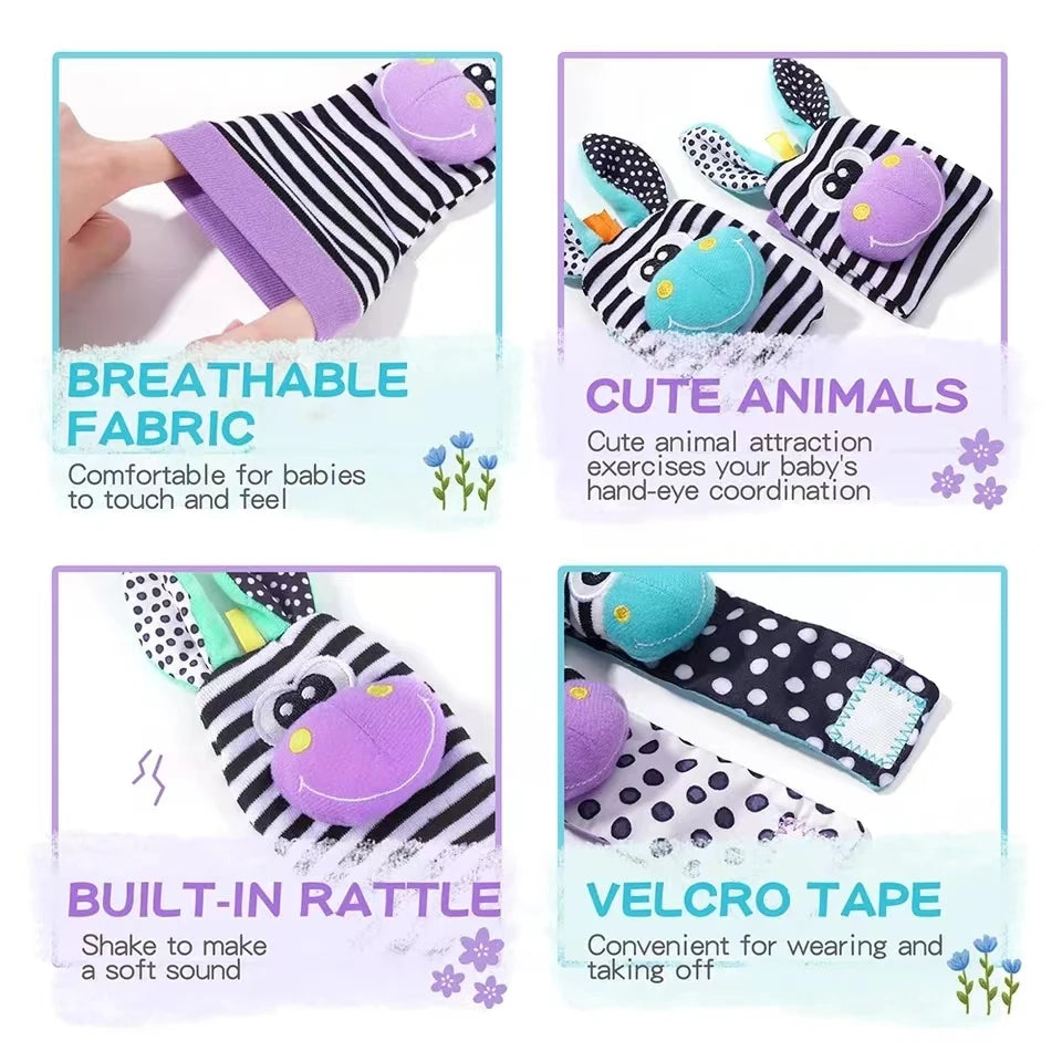Baby Infant Wrist Rattle Socks Toys 0-12 Month Girl Boy Learning Toy