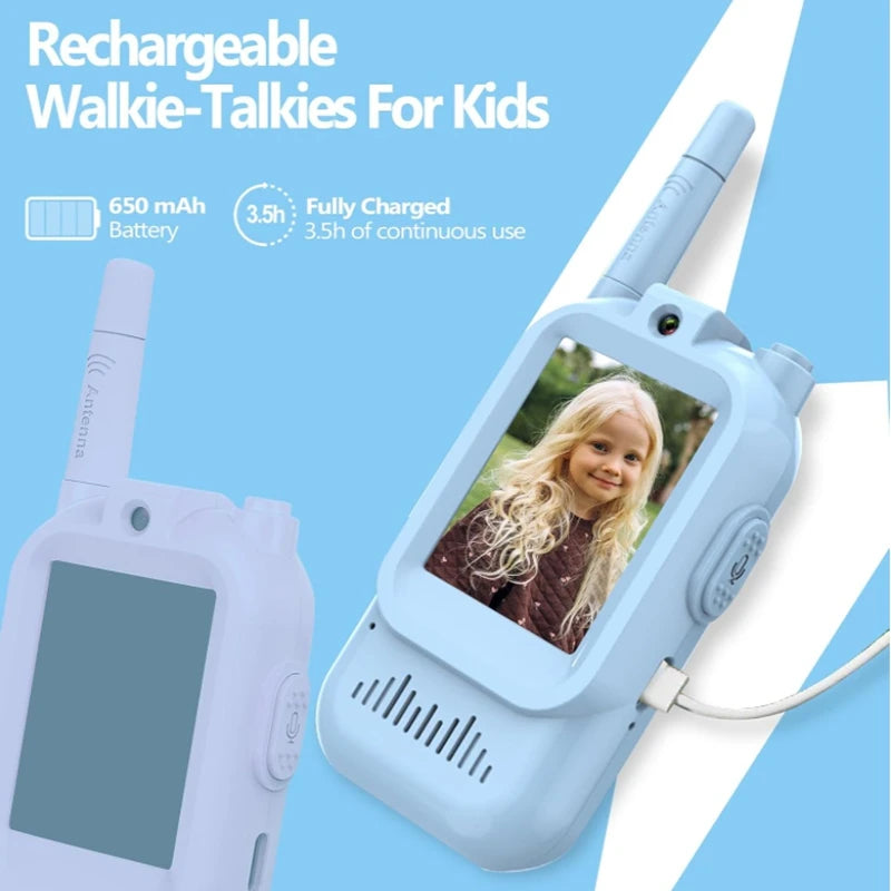 Children's Video Walkie-Talkie 2-Pack with Display Screen Voice