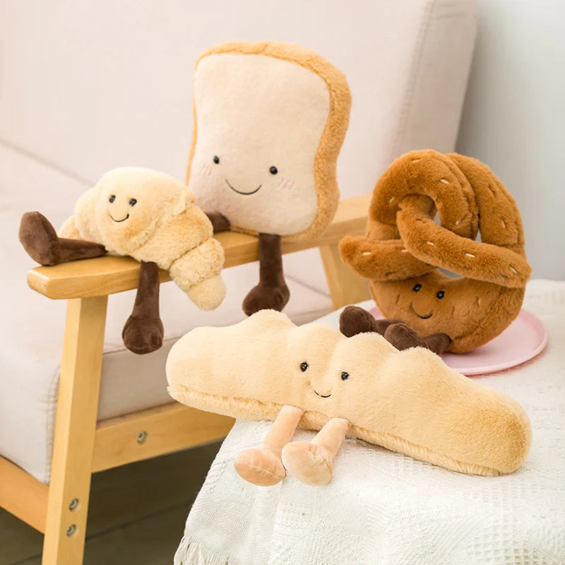 New Cartoon Egg Stuffed Toy Expression Food Bread Toast Series