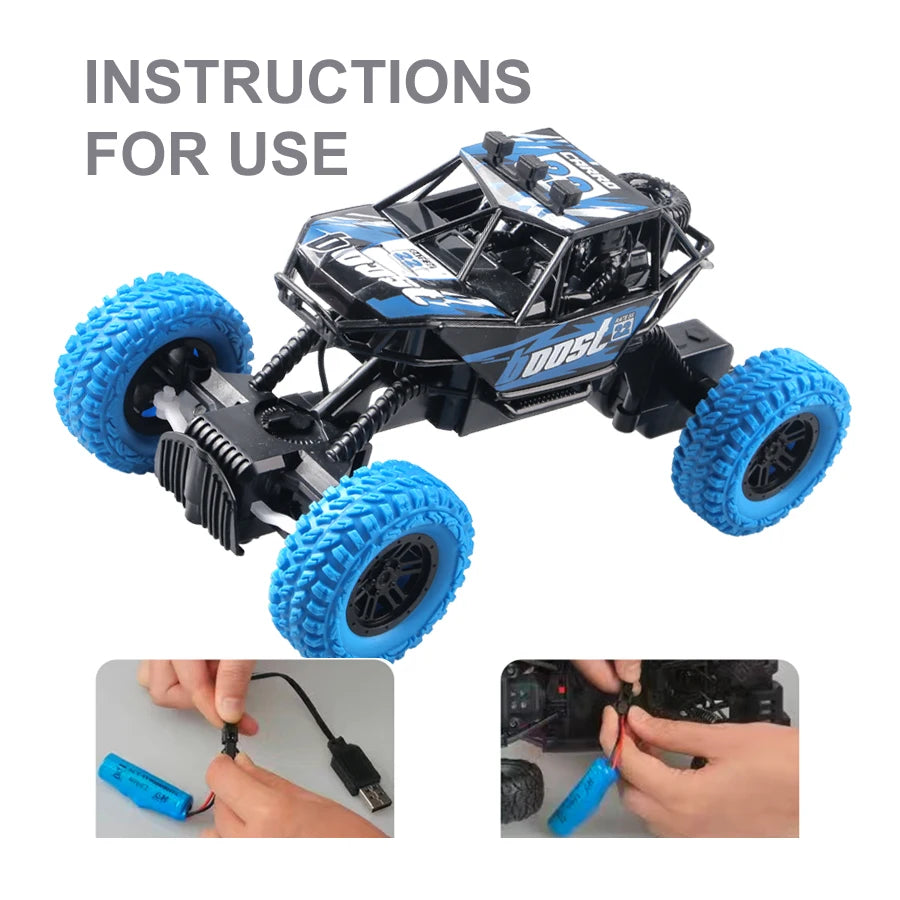 Remote control car with colorful flashing lights, rubber wheels,