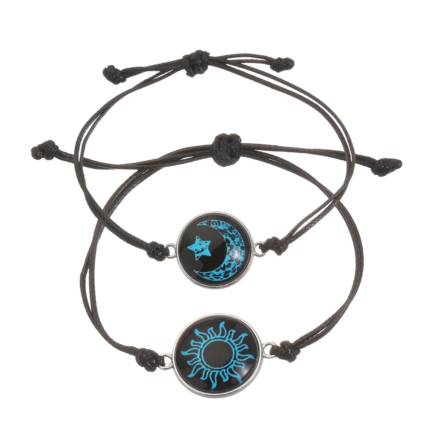 Romantic Luminous Sun Moon Couple Bracelets for Women Men Handmade