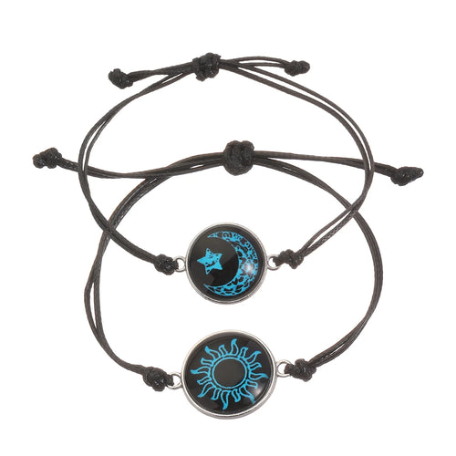 Romantic Luminous Sun Moon Couple Bracelets for Women Men Handmade