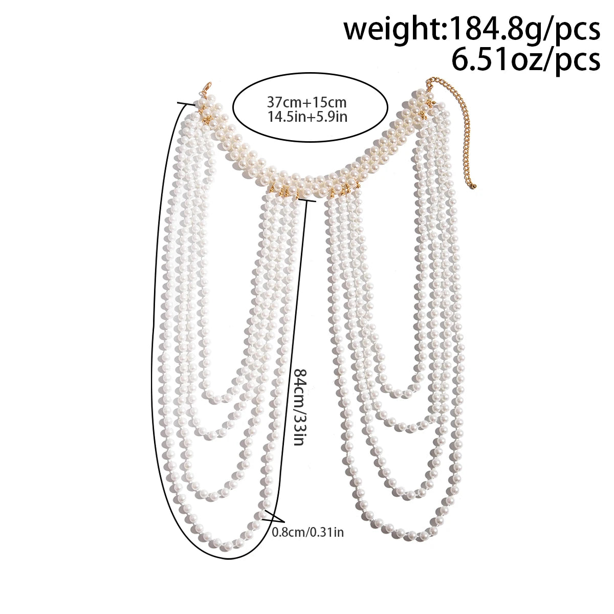 Ingemark New in 2024 Bridal Tassel Imitation Pearl Shoulder Chain
