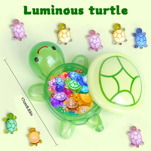 1PC Night Glow Large Turtle+100pcs Mini Luminous Turtles Figurines