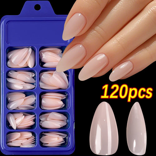 120Pcs Red Short Square Fake Nails Summer Glossy Full Cover Press on