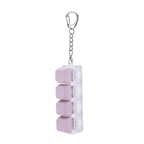 Button Keycap Fidget Keychain 4 Keys Keyboard Decompression Toys DIY