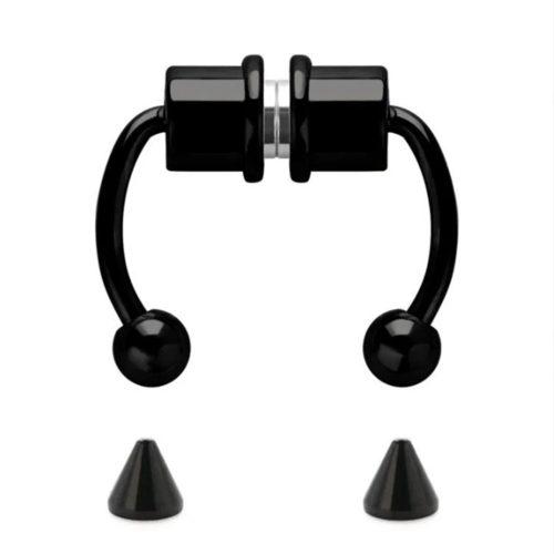 Magnetic Horseshoe Nose Rings, 316L Stainless Steel, Faux Septum