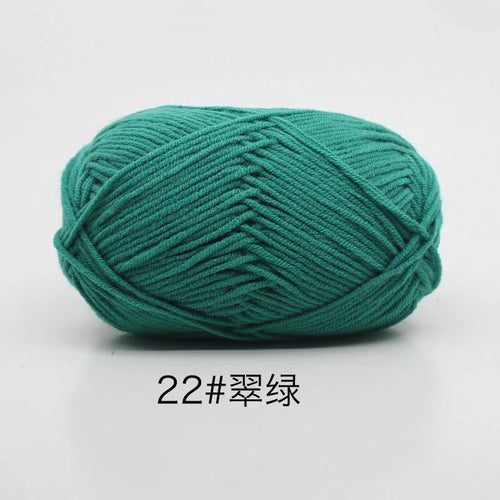 40-50g/Set 4ply Milk Cotton(80%) Knitting Yarn Needlework Dyed Lanas
