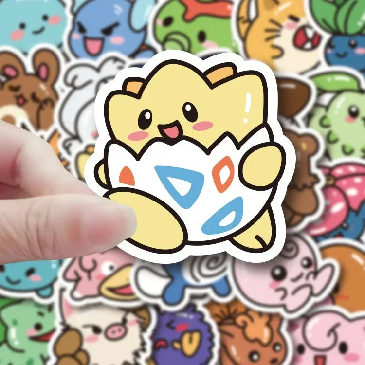 50PCS Kawaii Anime Pokemon Stickers Pikachu Decals DIY for Laptop