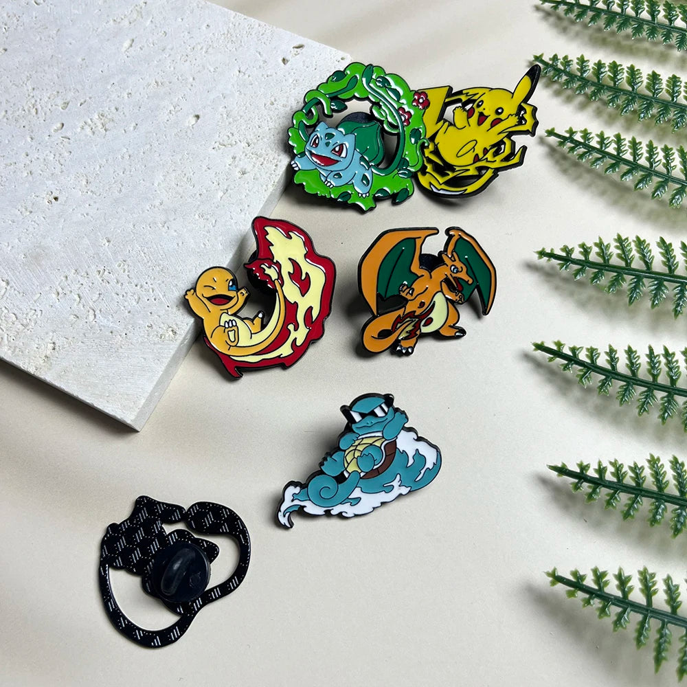 6pcs Anime Pins SetEnamel Brooch Metal Badge Jewelry for Clothing