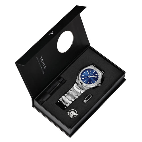 TOMI Luxury Business Men's Watch Gift Box Set High Quality Rose Gold