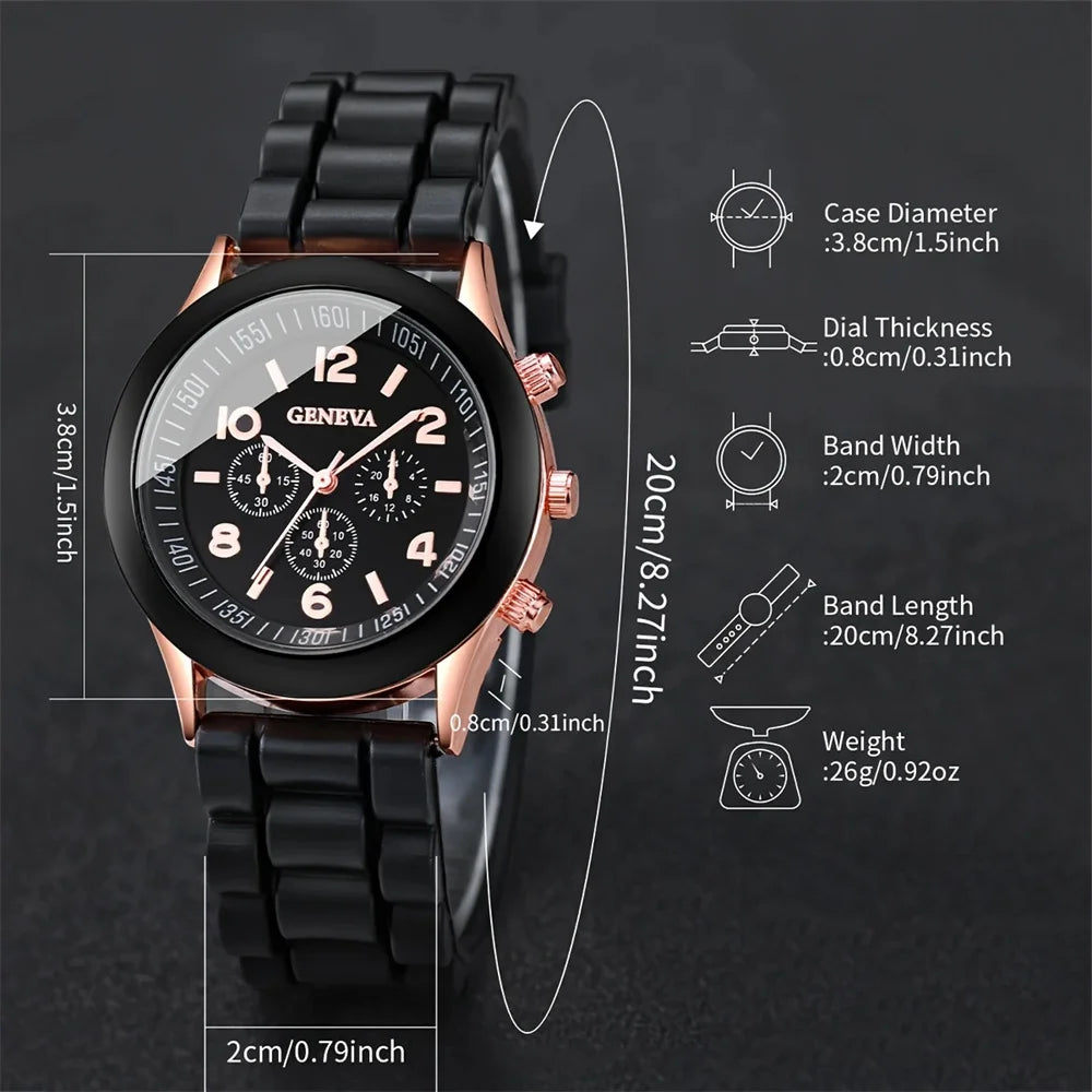 2Pcs Luxury Women's Watch Set Fashion Luxury Elegant Alloy Wristwatch