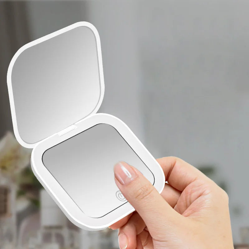 Compact Small Mini Gift Vanity Table Folding Led Lights Portable Hand