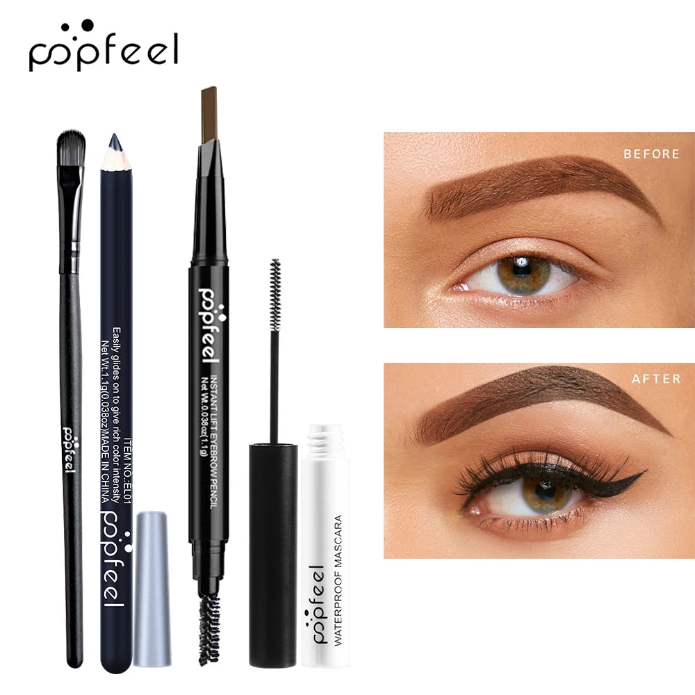 POPFEEL Eye Makeup Set, Eyeshadow Palette, Eyeliner, Mascara, Eyebrow
