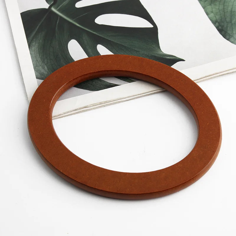 2PCS Oval Wooden Purse Handle Replacement Handmade Bag Handbag