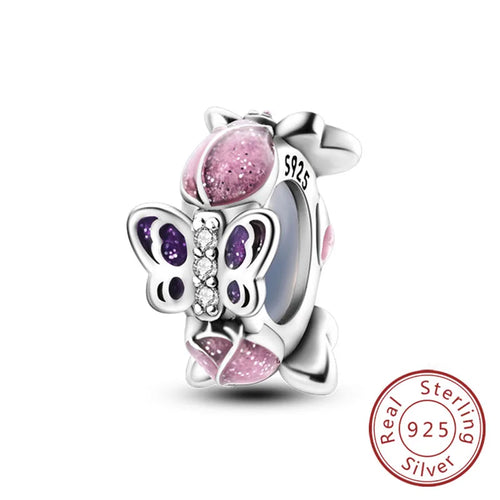 Fit Original Charms Beads 925 Sterling Silver Clip Charms Zircon