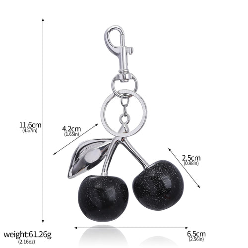 Fashion Delicious Red Cherry Keychain Summer Fruits Cherries Pendant