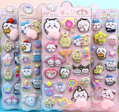 New Chiikawa soft and cute 3D pop-up bubble stickers thick and soft