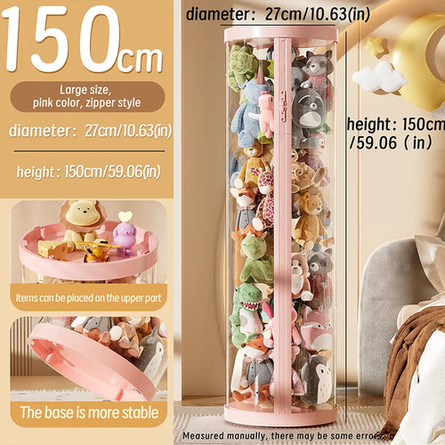 Transparent Doll Storage Box Plush Toy Organization Toy Storage Tube