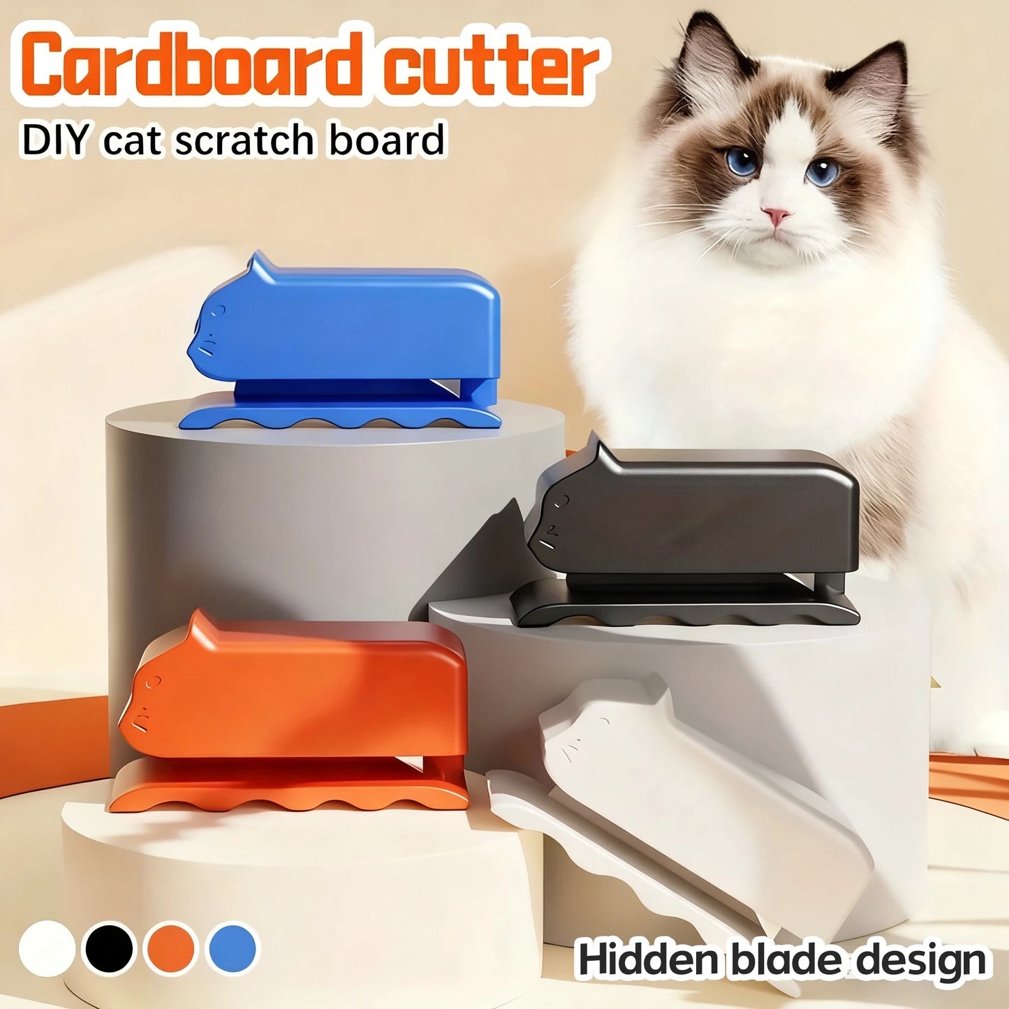 Homemade corrugated cardboard cutter, suitable for making cat