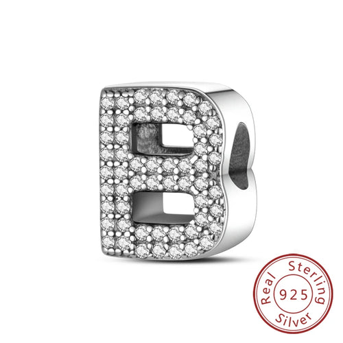 Charms Fit Original Bracelet A-Z Alphabet Charms Beads 925 Sterling