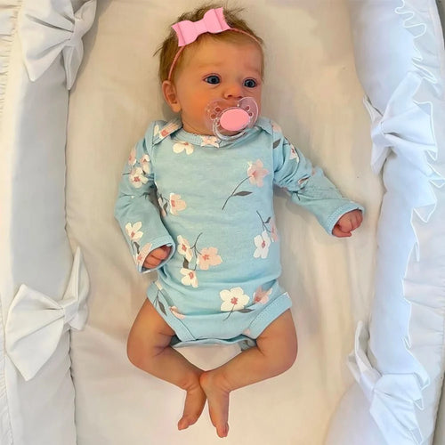 46CM Finished Reborn Baby Doll Felicia Newborn Open Blue Eyes Doll