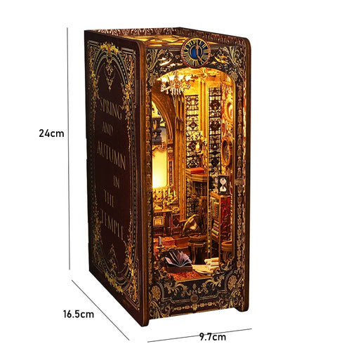 DIY Book Nook Shelf Insert Kit 3D Wooden Puzzle Doll House Assembly