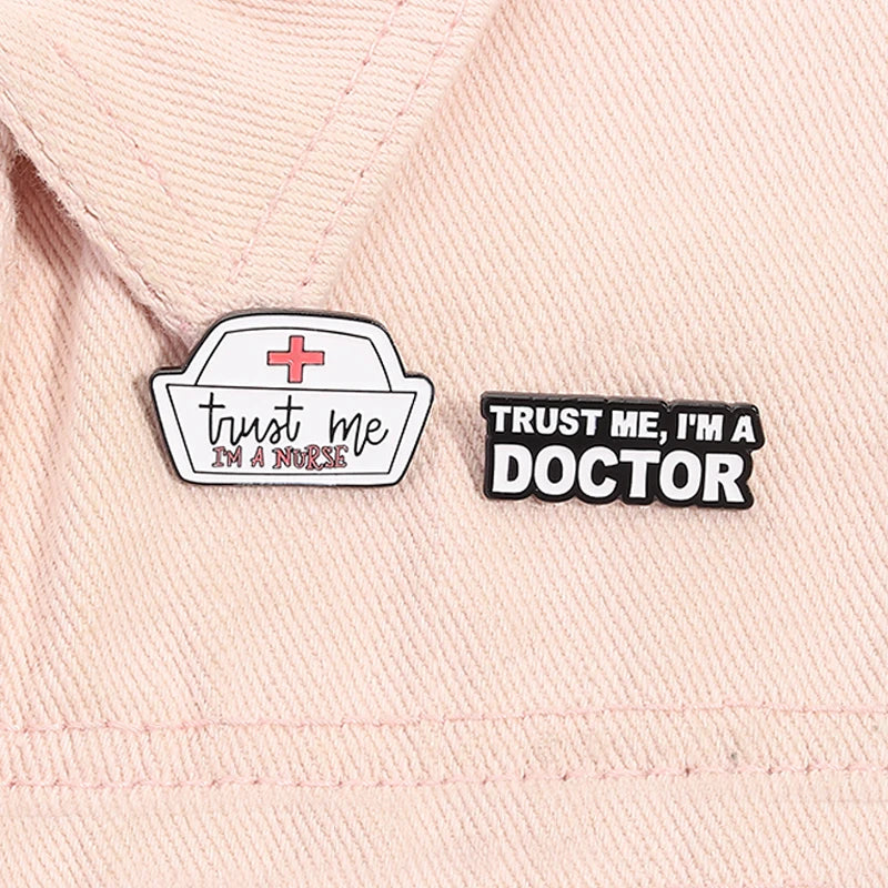 Trust Me I'm a Doctor Enamel Pin Animal Veterinarian Plague Doctor