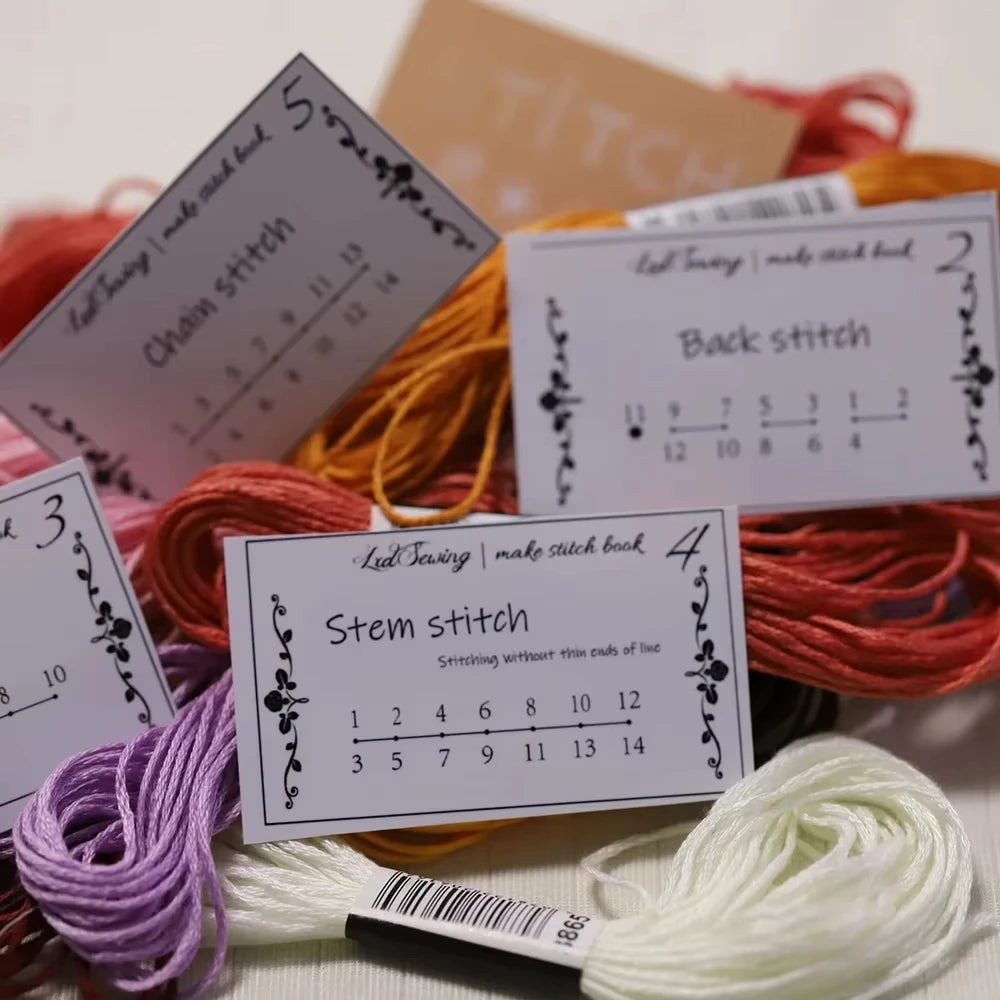 1pc Mini Sewing Card Set Mini Sewing Book Sewing Embroidery Stitch