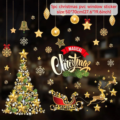 Christmas Window Sticker Merry Christmas Decorations For Home 2023