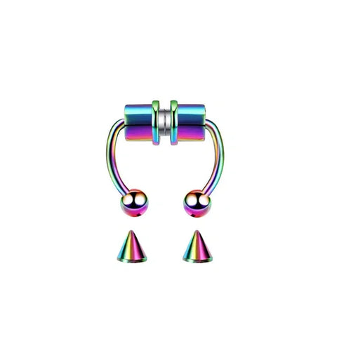 5pcs Stainless Steel Magnet Fake Nose Ring Hoop Fake Piercing Hoop