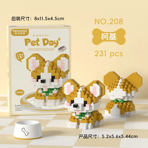 Animal Small Particle Dog Cat  Mini Building Blocks DIY Assembly Brick