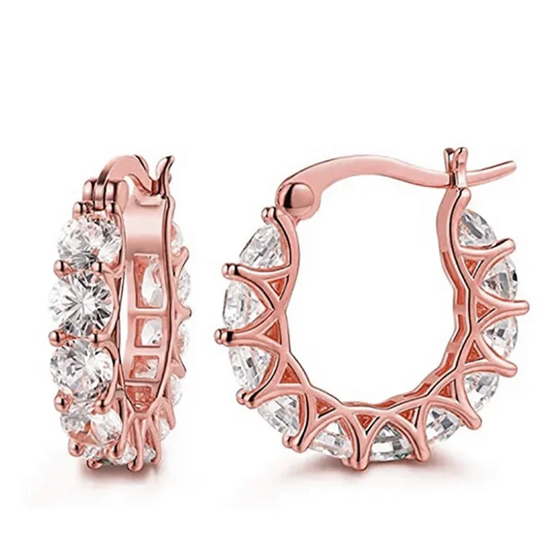 High Quality Cubic Zirconia Women Hoop Earrings Stylish Girl