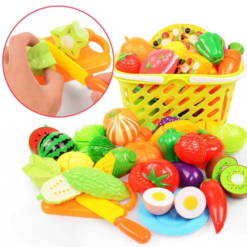 6/10/13/24Pcs Kitchen Fun Cutting Fruits and Vegetables Food Play