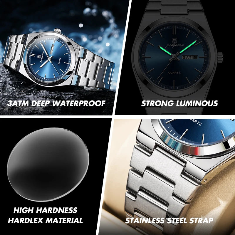 PAAZOMU Luxury Quartz Man Wristwatch Sport Men Watches Waterproof