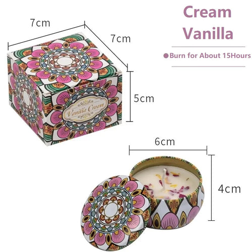 1/4PCS Vintage Scented Candles Soy Wax Candle Jars Flower Fragrance