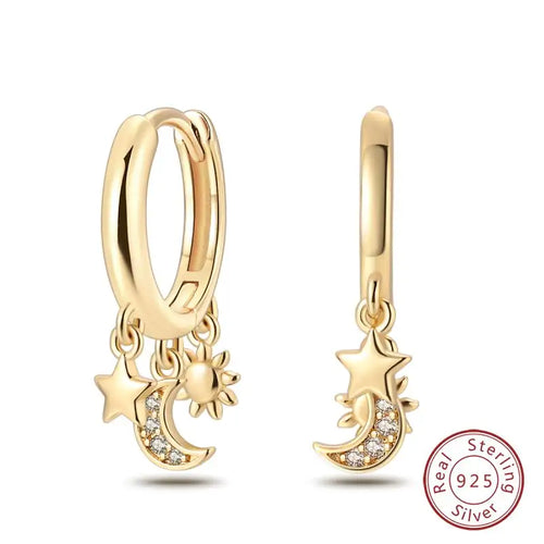 Hot 925 Sterling Silver Earrings Charm Simple Shining Lotus Zircon