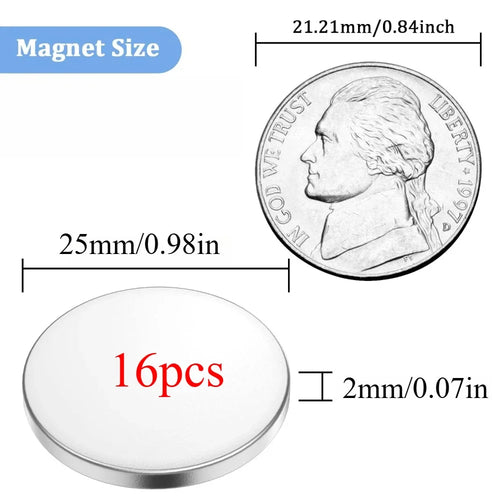 High-Power Neodymium Round Magnet 25x2/25x3/30x2/30x3 mm, Ideal for