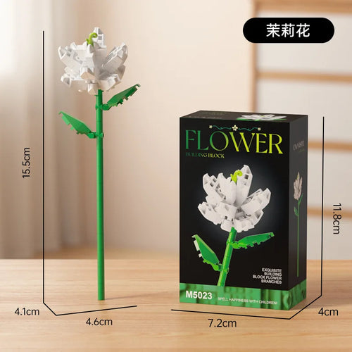 Simulation Building Blocks Flowers Eternal Bouquet Micro Brick Rose