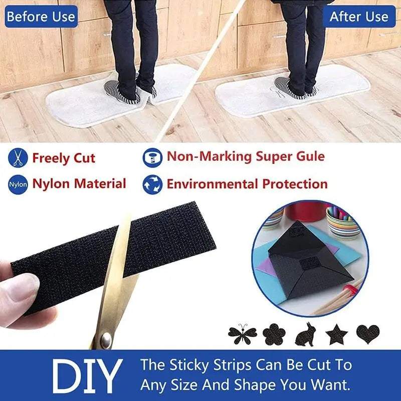 1M/5M Strong Self Adhesive Hook & Loop Tape Double Sided Heavy Duty