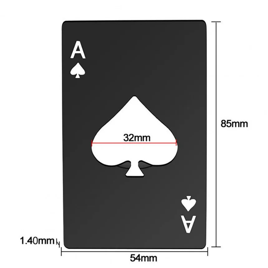 1Pcs Creative Poker Shaped Bottle Can Opener Stainless Steel Credit